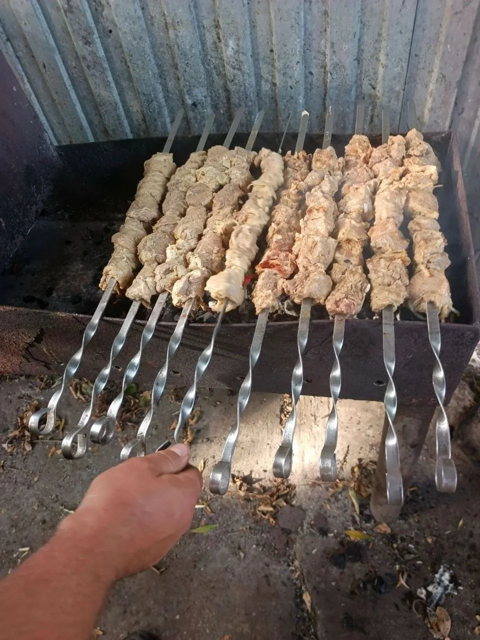 Шашлык на огне
